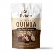Bolitas Quinua y Maíz Cubiertas de Chocolate Dark 40 grs |Livkao