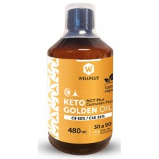 KETO GOLDEN OIL MCT Plus 480ml. Vegana | Wellplus