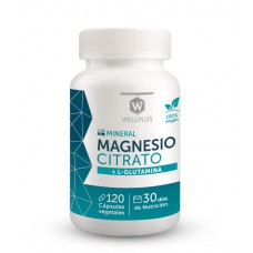 Magnesio Citrato + L-Glutamina  120cap Vegano | Wellplus