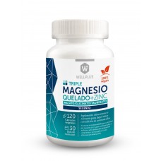 Triple Magnesio Quelado+ Zinc 120cap Vegano |Wellplus Triple Magnesio Quelado+ Zinc 120cap Vegano |Wellplus