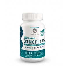 Zinc Plus (Quelado con L-Metionina) 100% Vegano 90cap | Wellplus